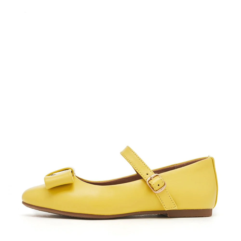Ellen Leather Yellow Shoes