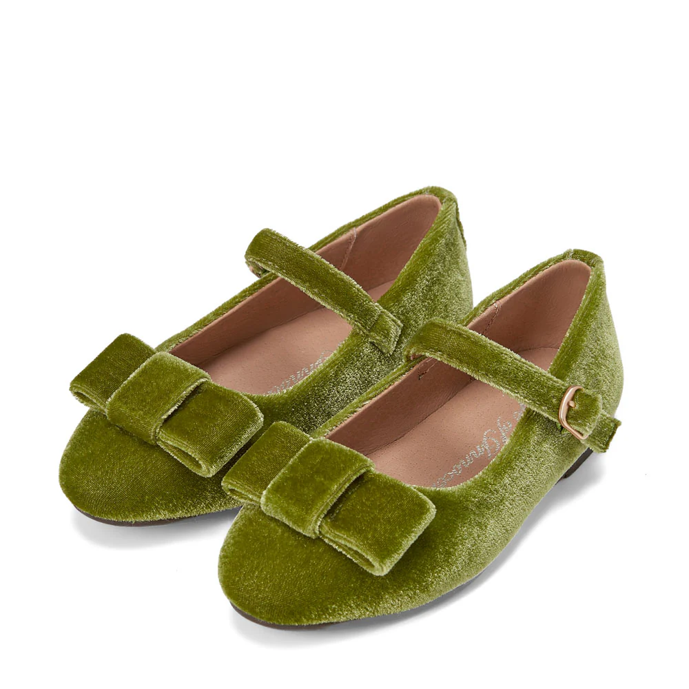Ellen Velvet Green Shoes - Image 2