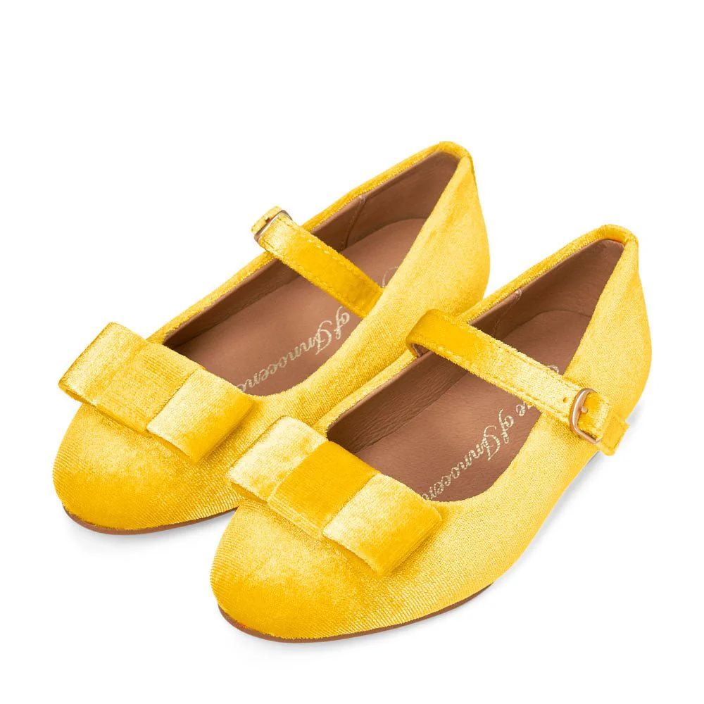 Ellen Velvet Yellow Shoes - Image 2