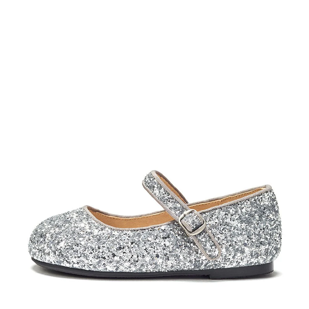 Eva Glitter Silver Shoes