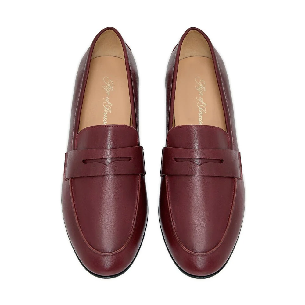 Farley Leather Burgundy Loafers - Image 3