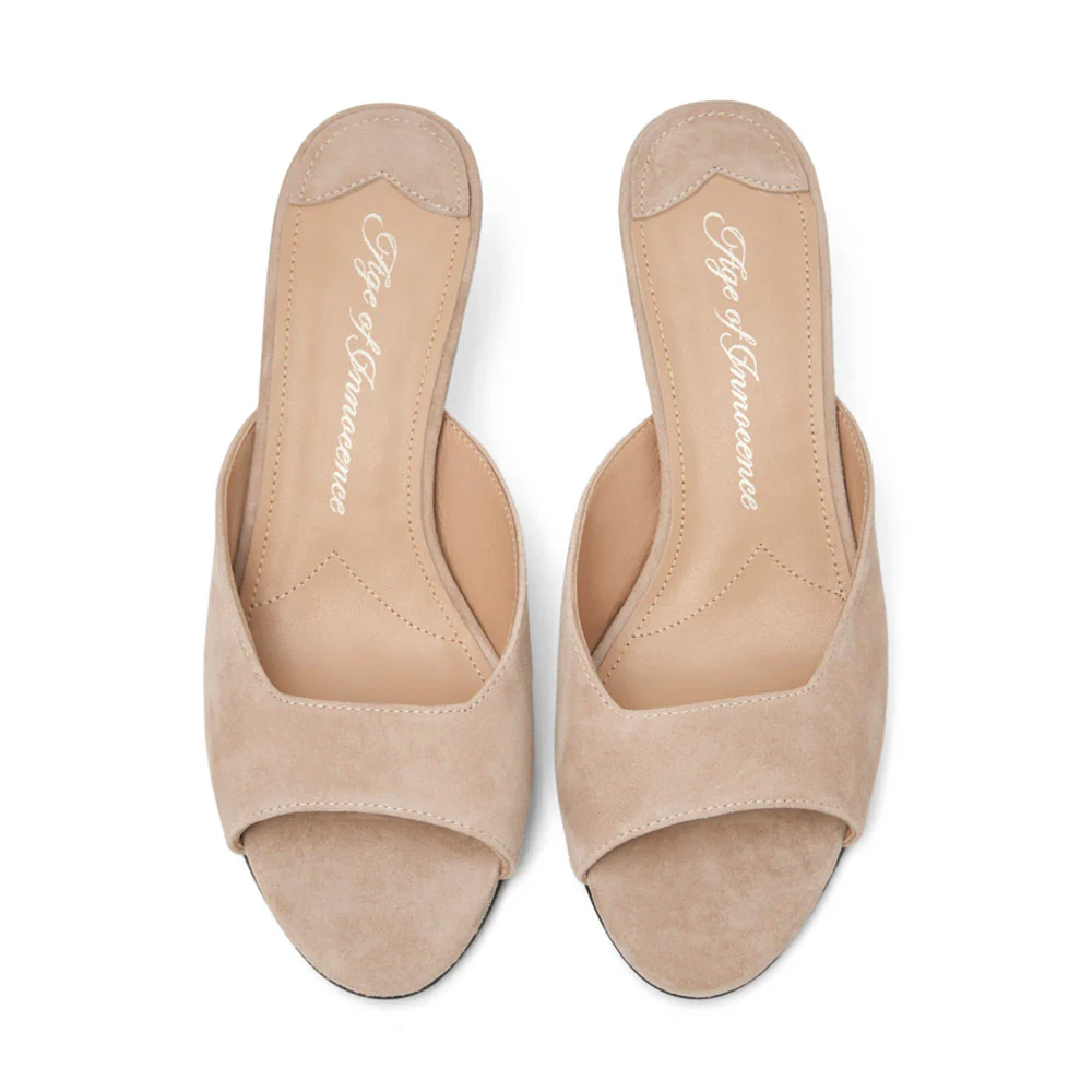 Felicity Light Beige Mules - Image 3
