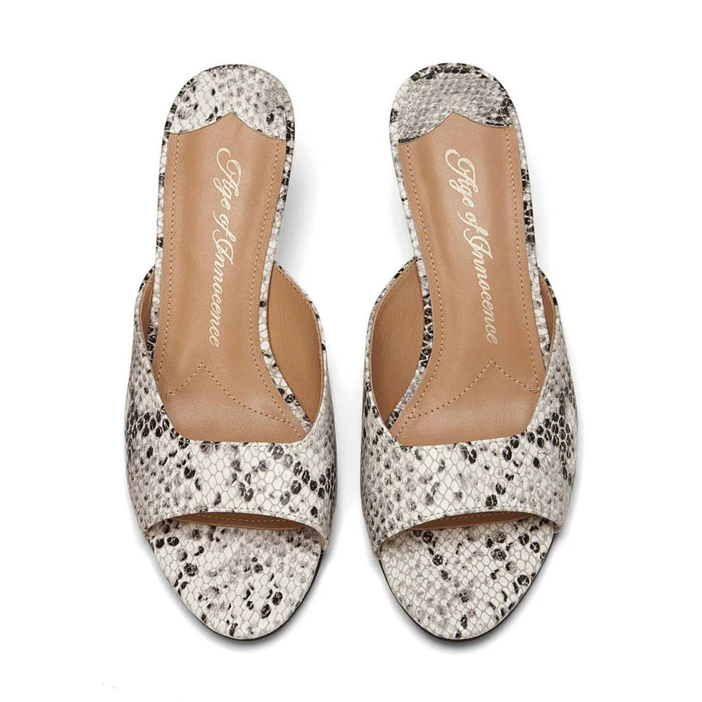 Felicity Snake Print Mules - Image 3