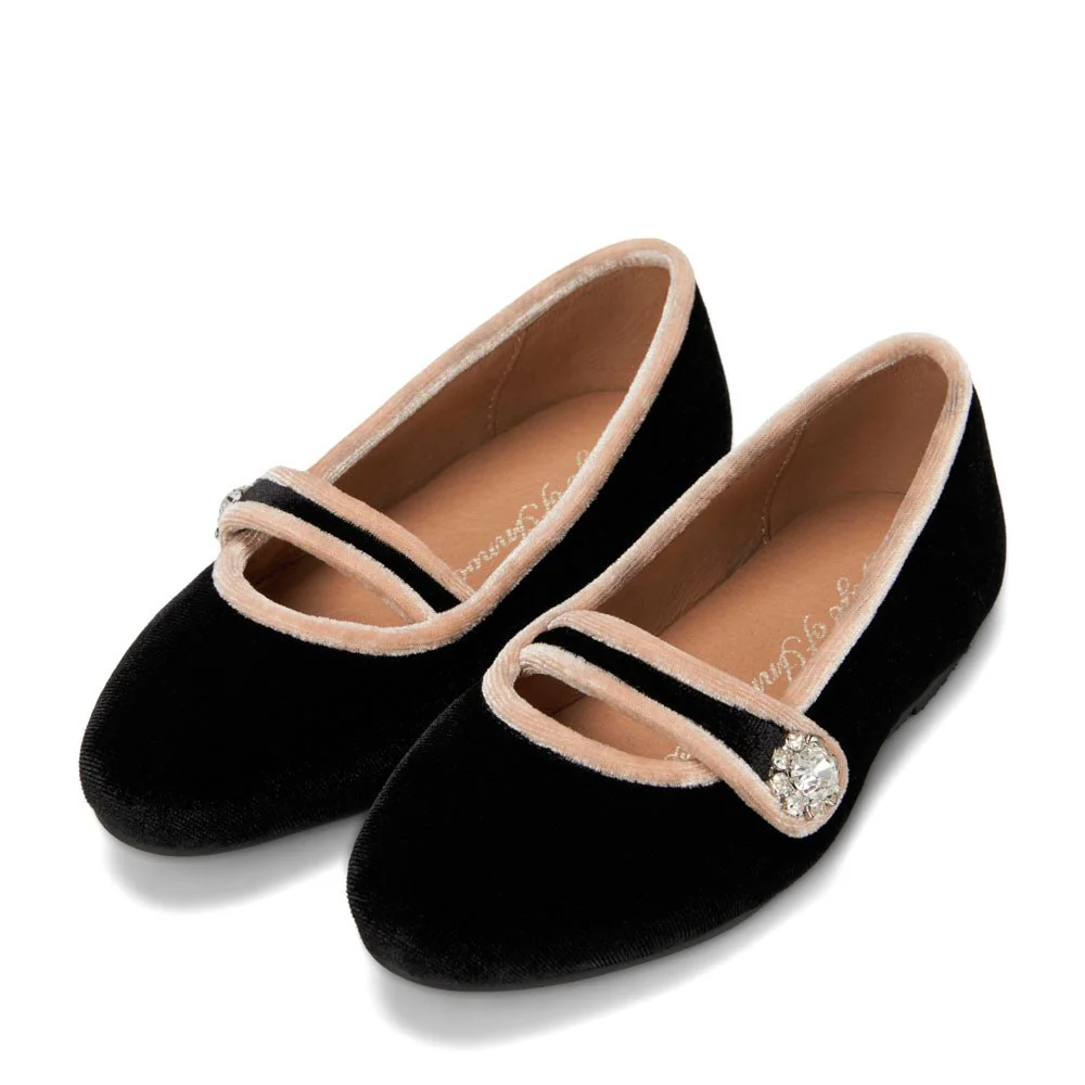 Fifi Black/Beige Flats - Image 2