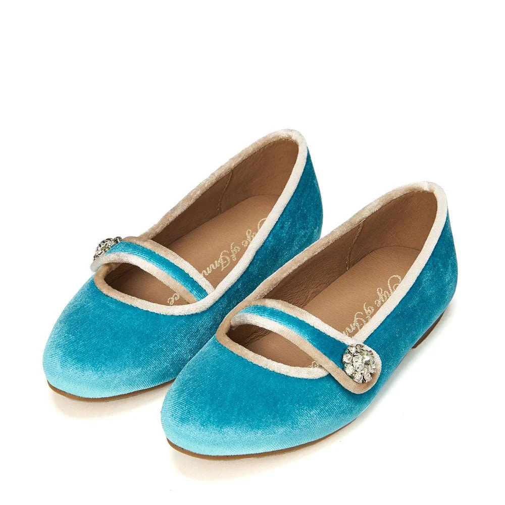 Fifi Blue/Beige Flats - Image 2