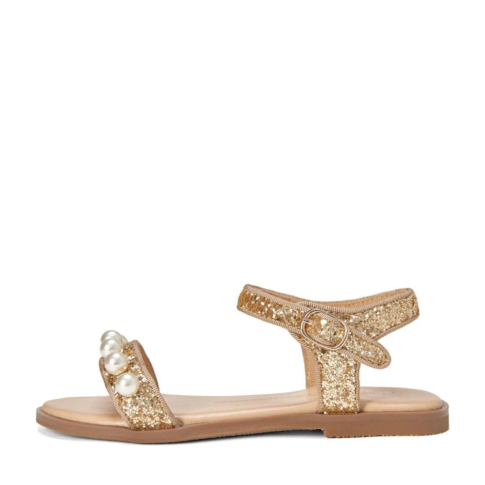 Fleur Glitter Gold Sandals