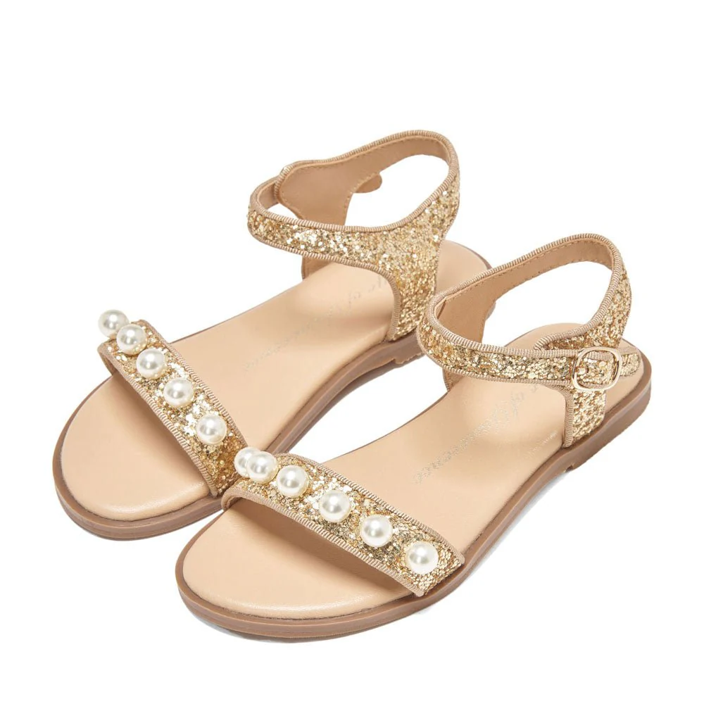 Fleur Glitter Gold Sandals - Image 2