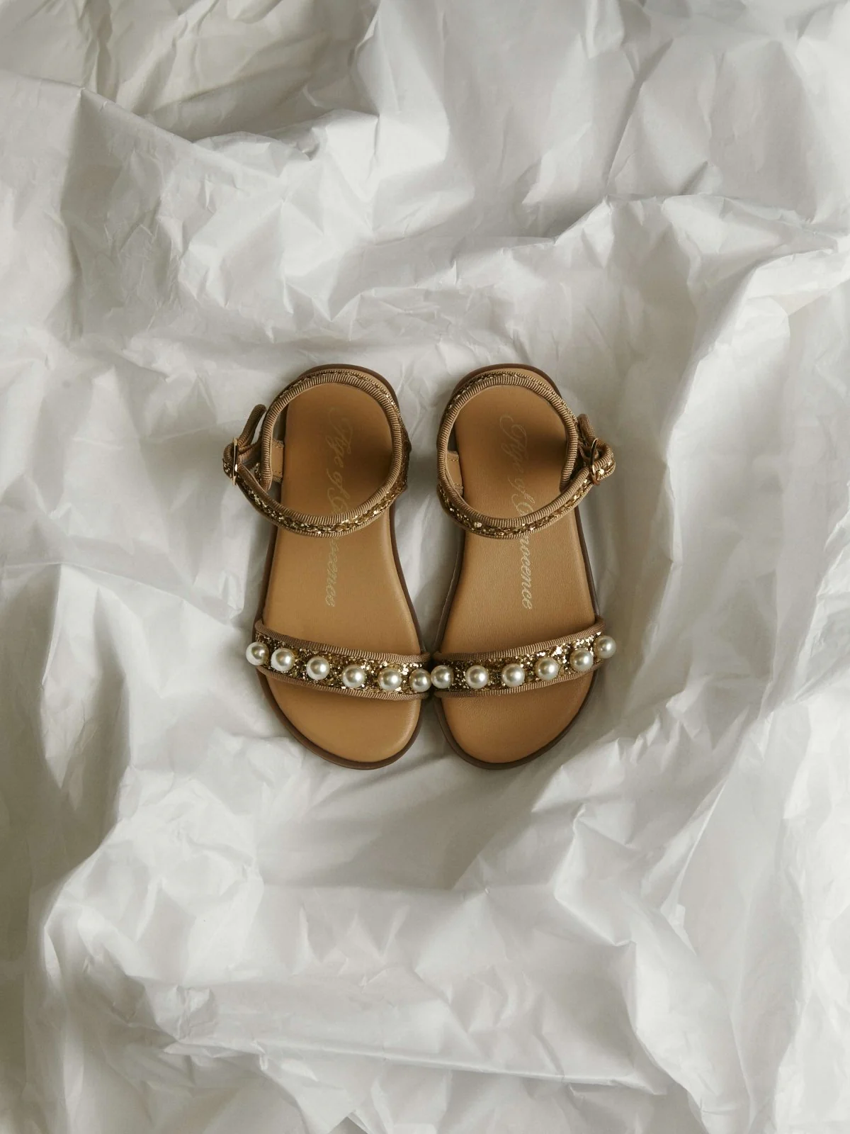 Fleur Glitter Gold Sandals - Image 3