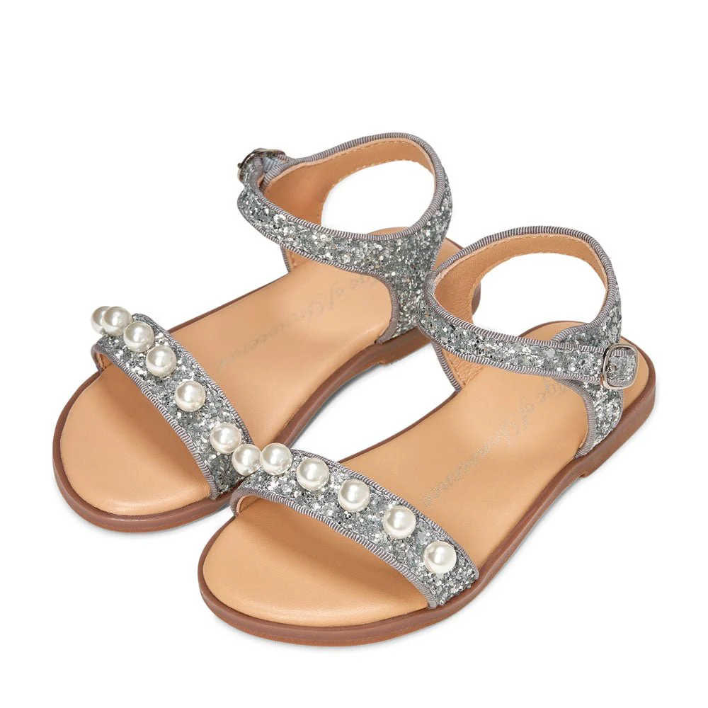 Fleur Glitter Silver Sandals - Image 2