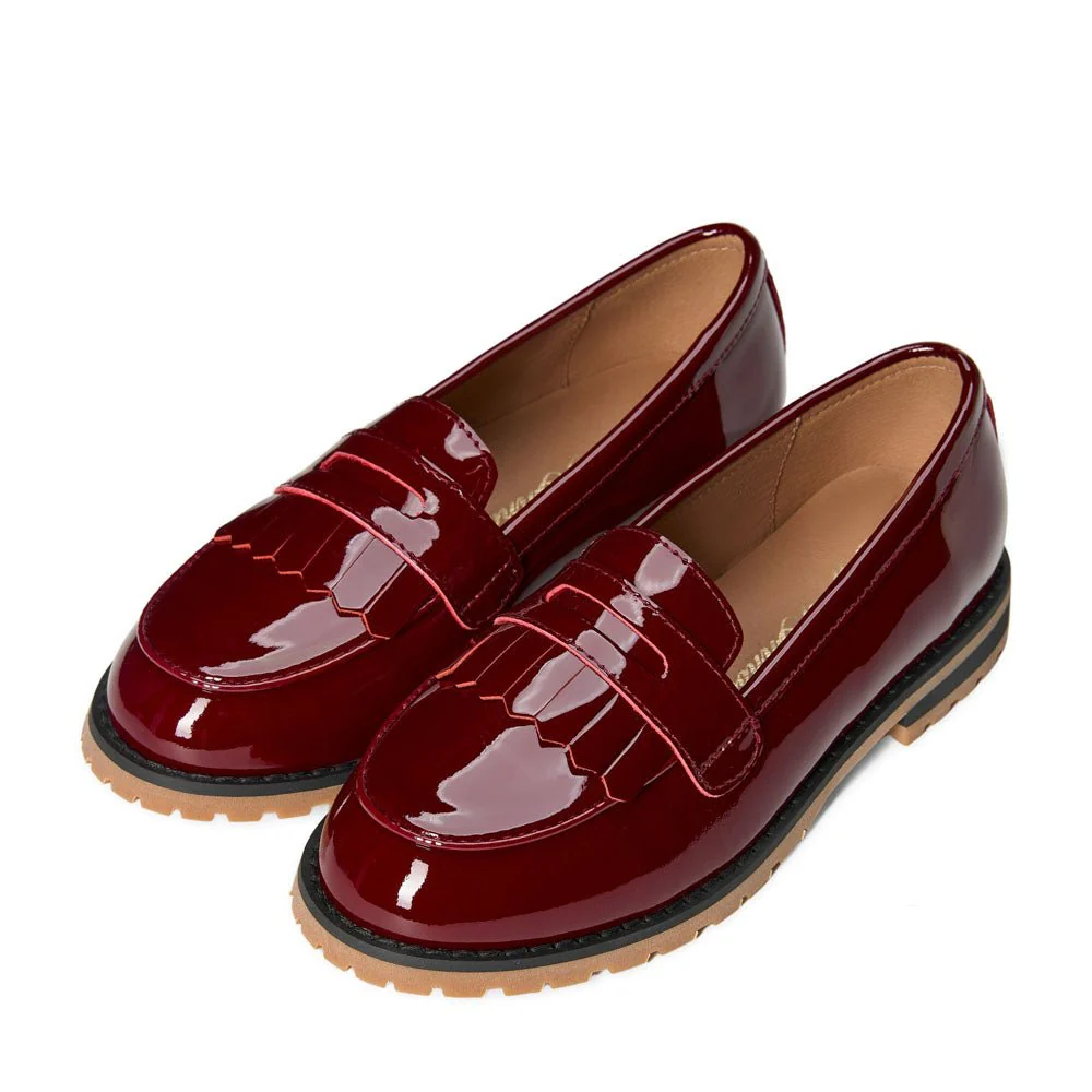 Francie Burgundy Loafers - Image 2