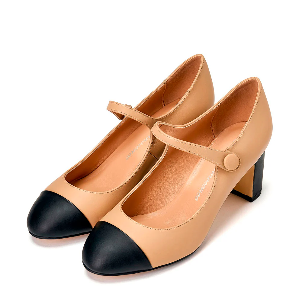 Gemma 2.0 Beige/Black Shoes - Image 2