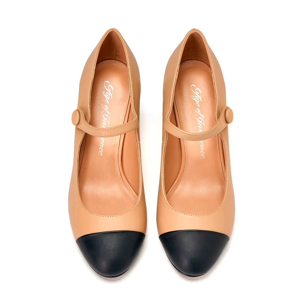 Gemma 2.0 Beige/Black Shoes - Image 3