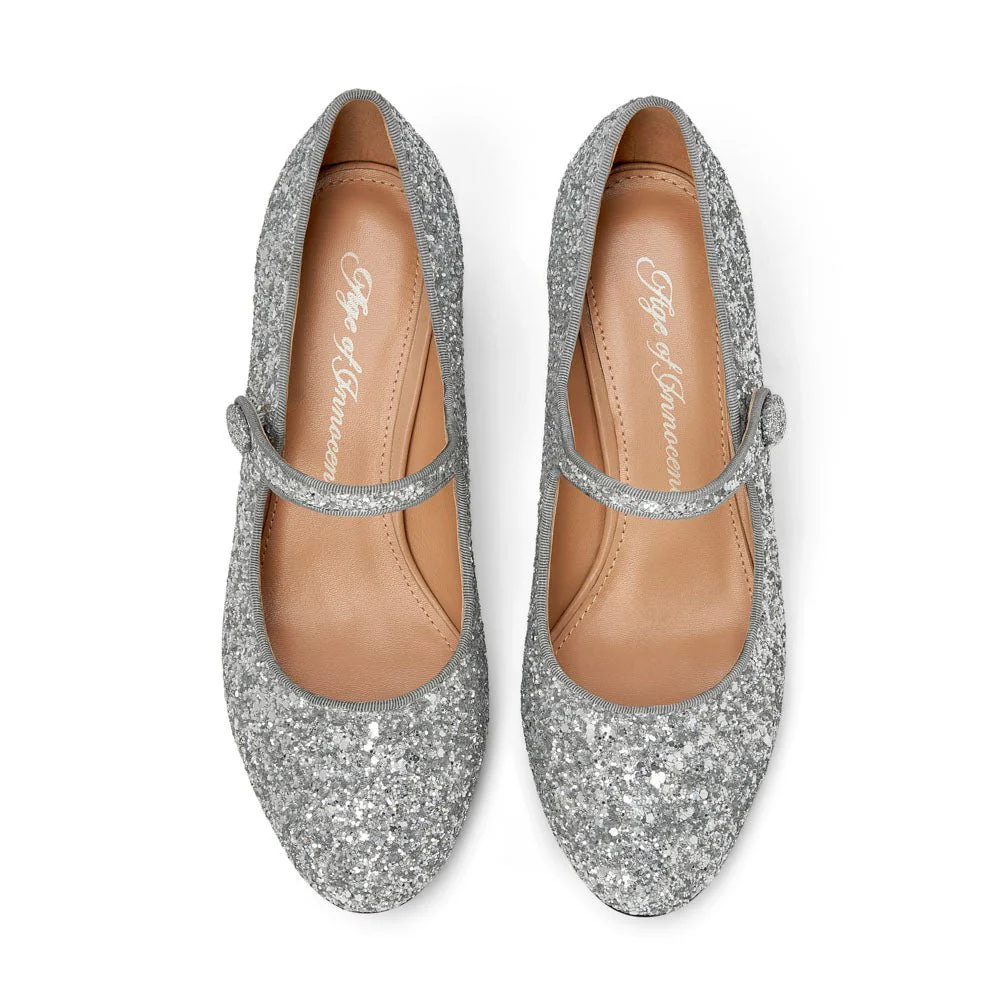 Gemma Glitter Silver Pumps - Image 3