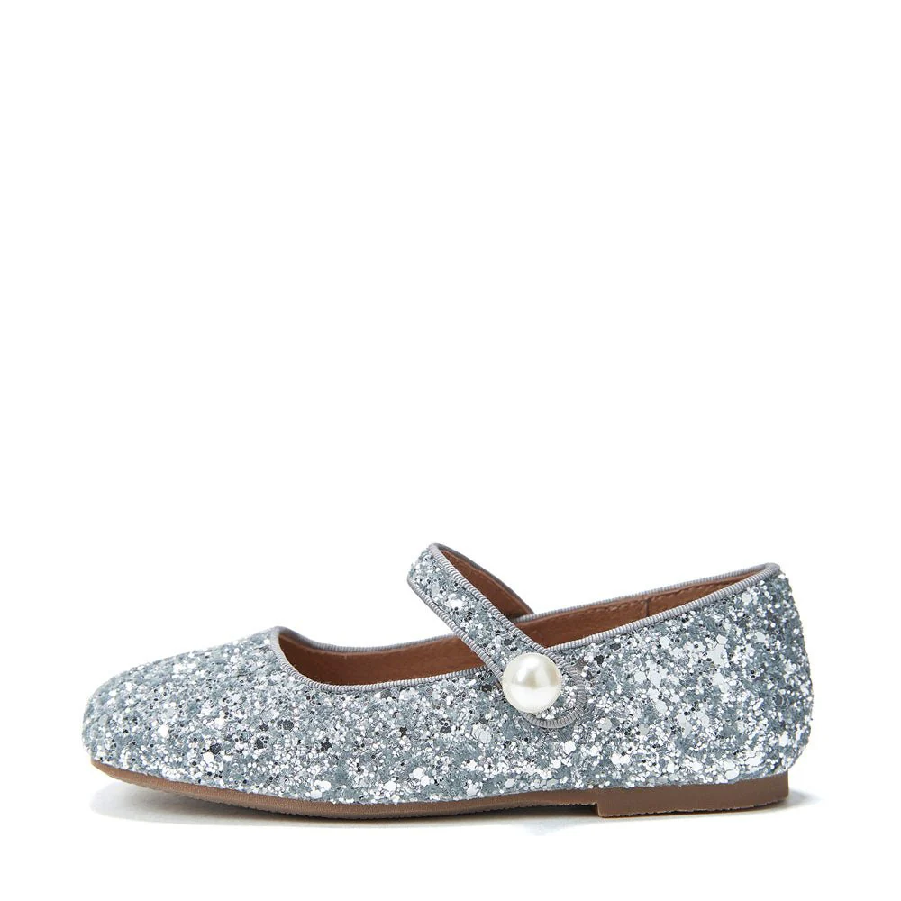 Gloria Silver Flats