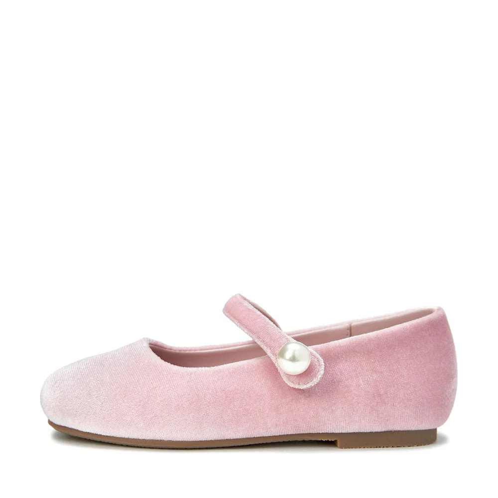 Gloria Velvet Pink Flats
