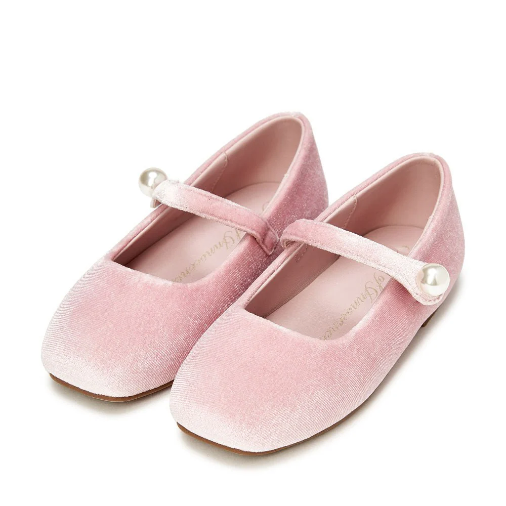 Gloria Velvet Pink Flats - Image 2
