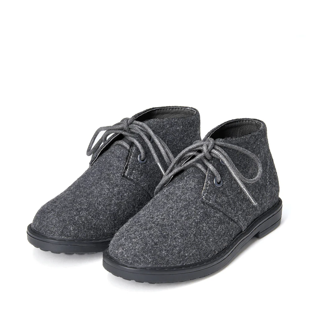 Hugh Wool Dark Grey Boots - Image 2