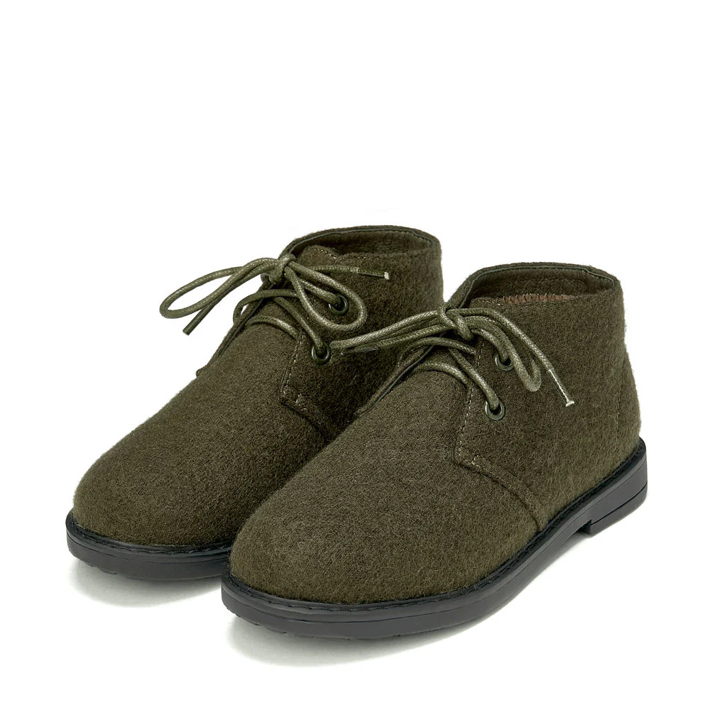 Hugh Wool Khaki Boots - Image 2