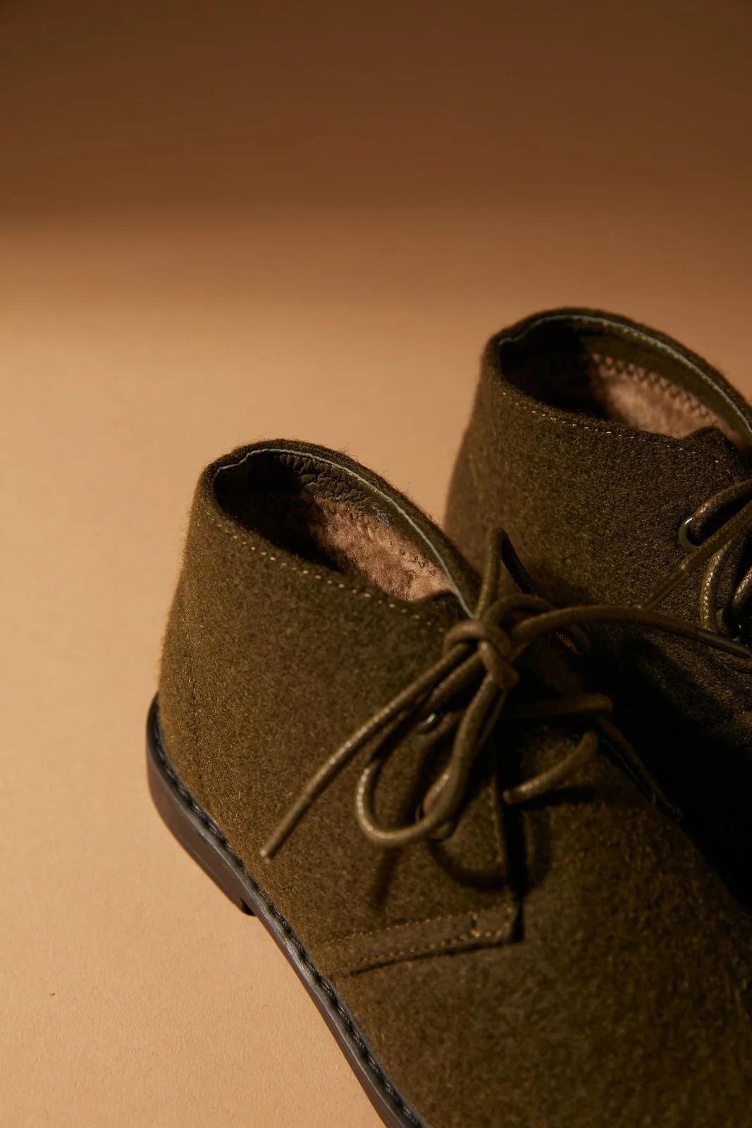 Hugh Wool Khaki Boots - Image 3