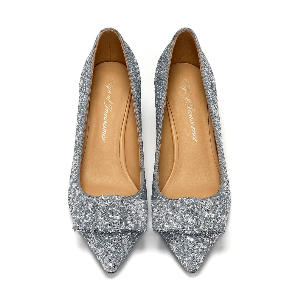 Jacqueline Glitter Silver Shoes - Image 3
