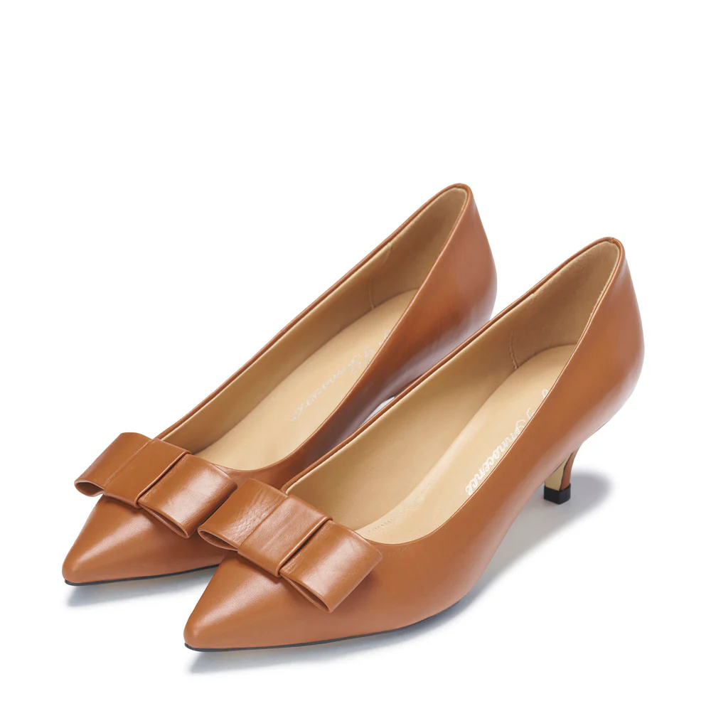 Jacqueline Leather Camel Shoes - Image 2