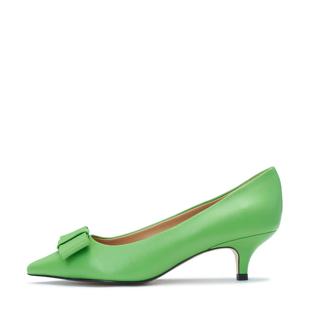 Jacqueline Leather Green Shoes