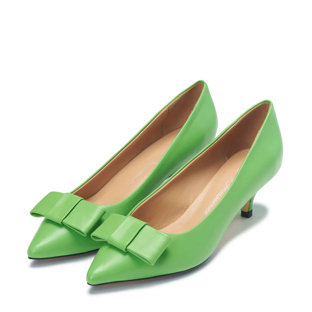 Jacqueline Leather Green Shoes - Image 2