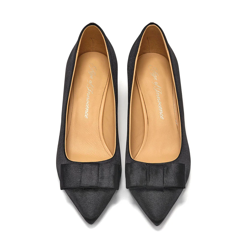 Jacqueline Satin Black Shoes - Image 3