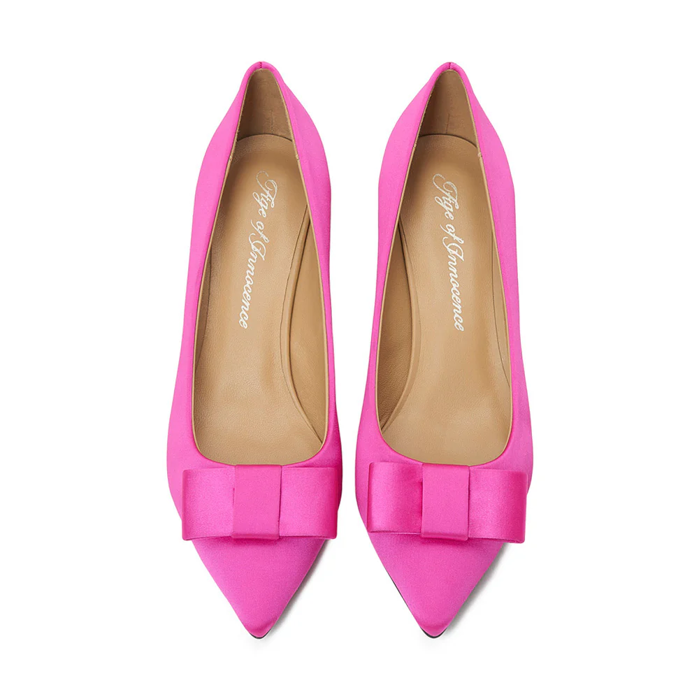 Jacqueline Satin Fuchsia Shoes - Image 3