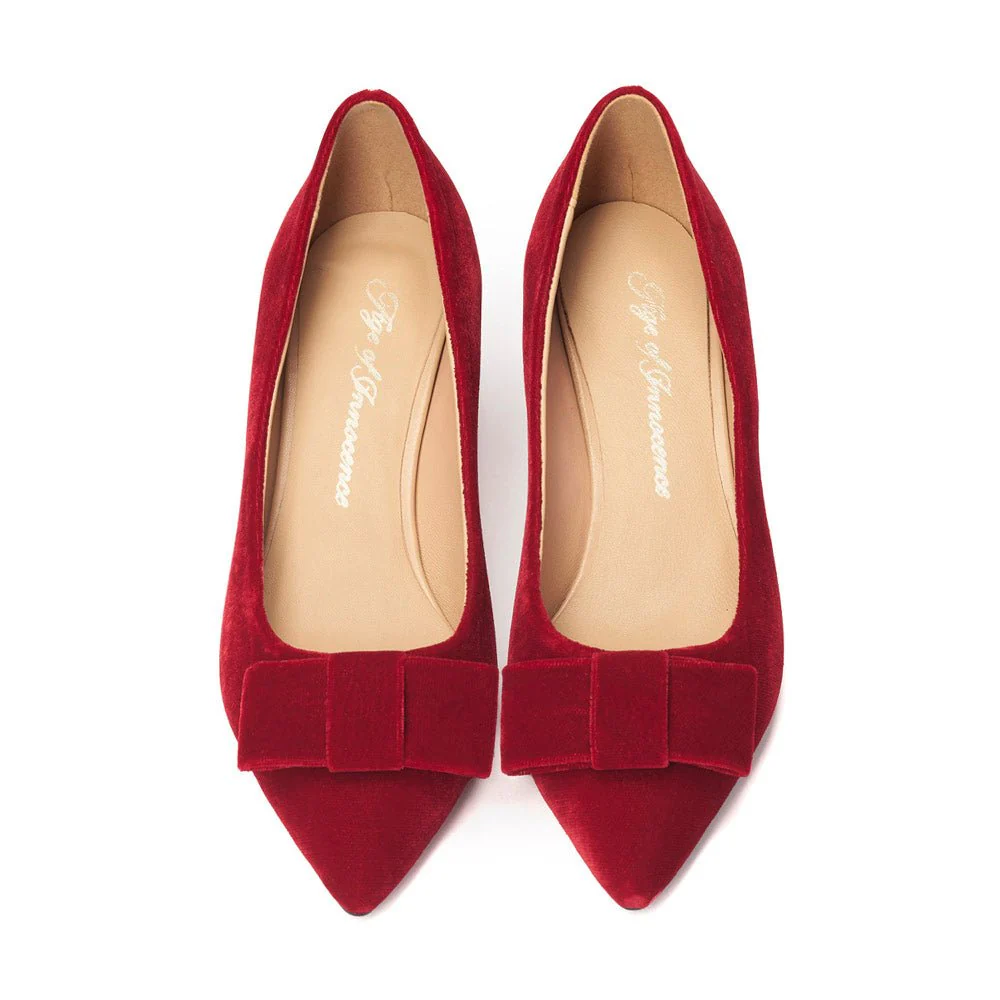 Jacqueline Velvet Red Shoes - Image 3