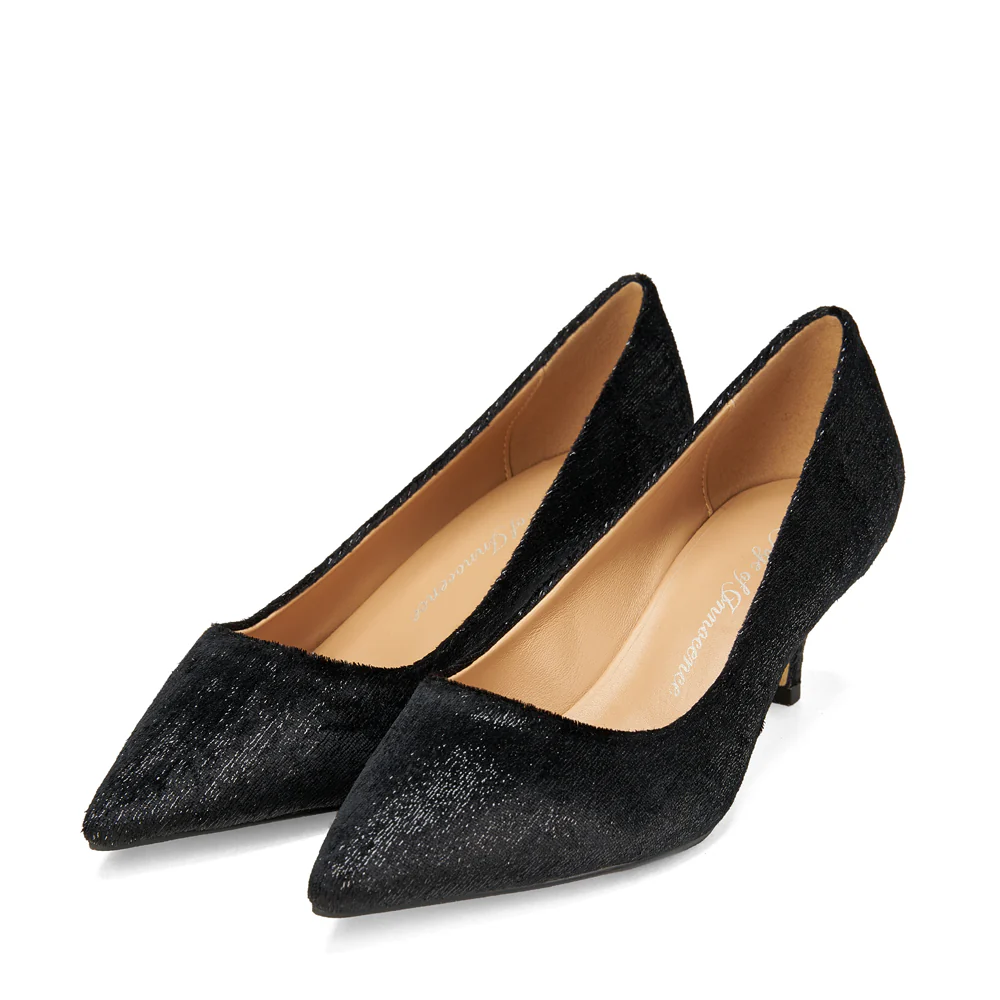 Juliette Velvet Black Shoes - Image 2