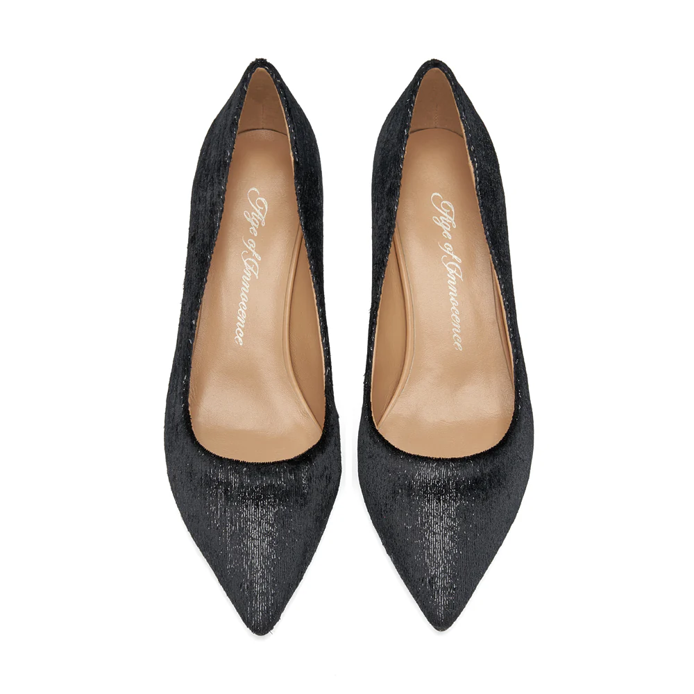 Juliette Velvet Black Shoes - Image 3