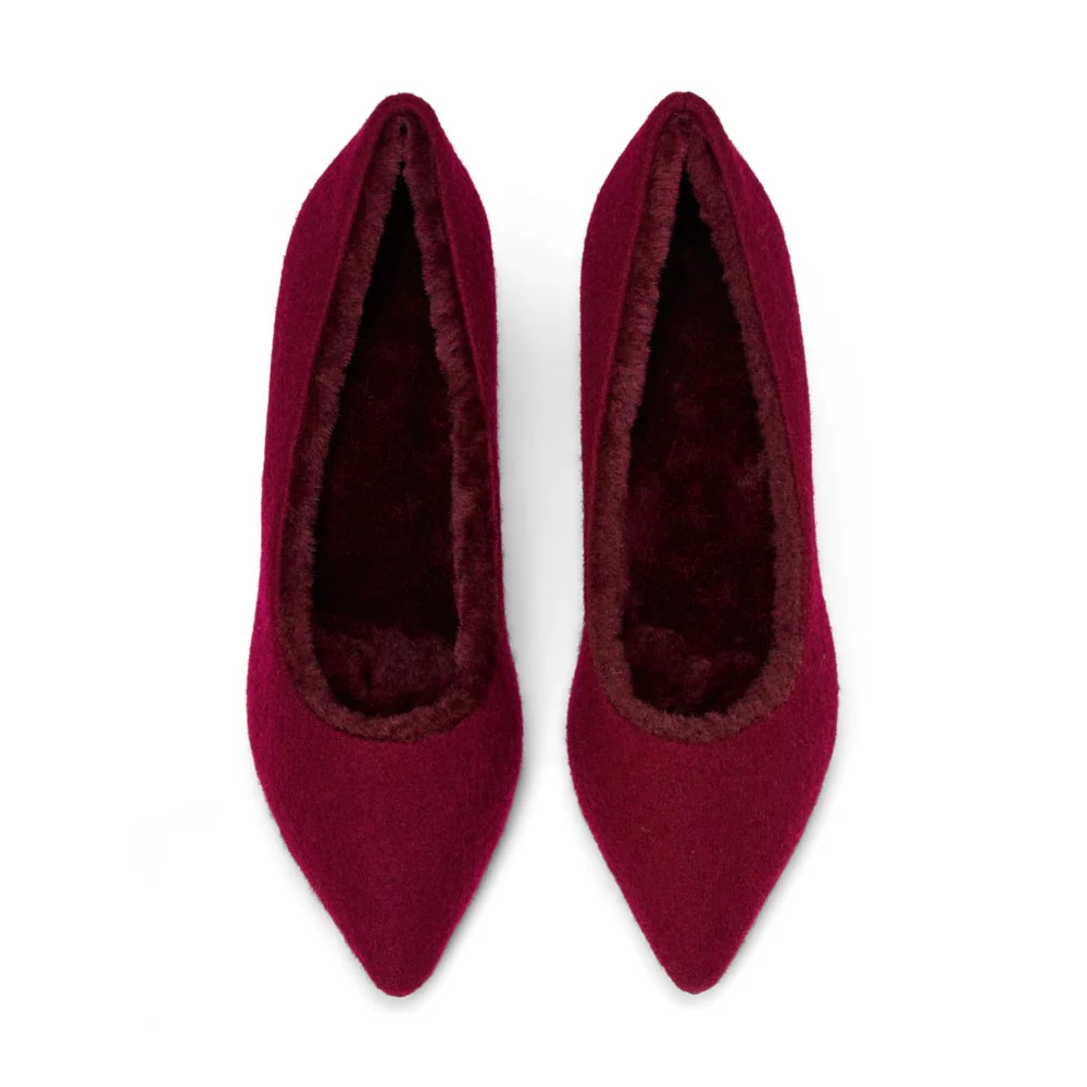 Juliette Wool Burgundy Shoes - Image 3