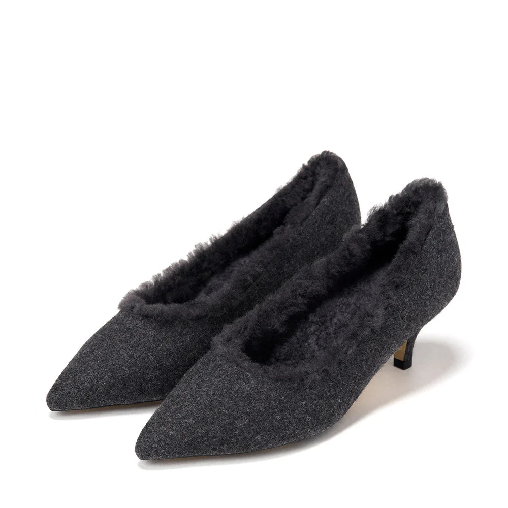 Juliette Wool Grey Shoes - Image 2