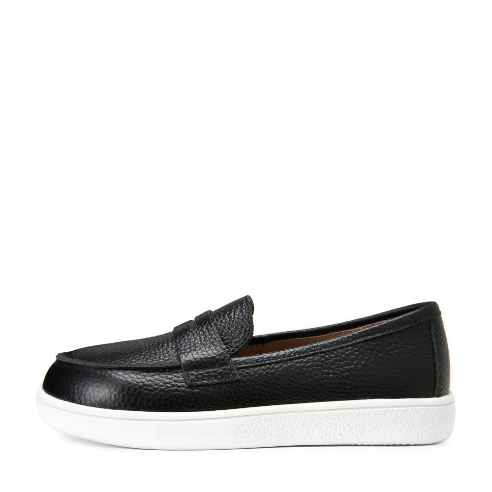 Kirk Leather Black Slip-on Sneakers