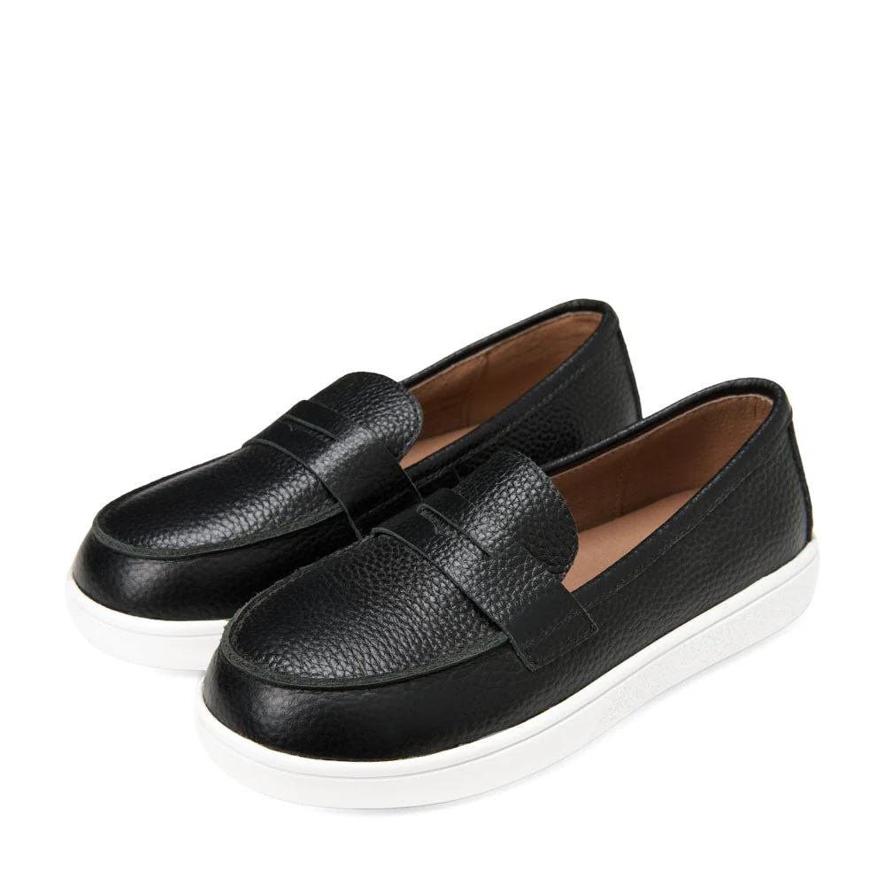 Kirk Leather Black Slip-on Sneakers - Image 2
