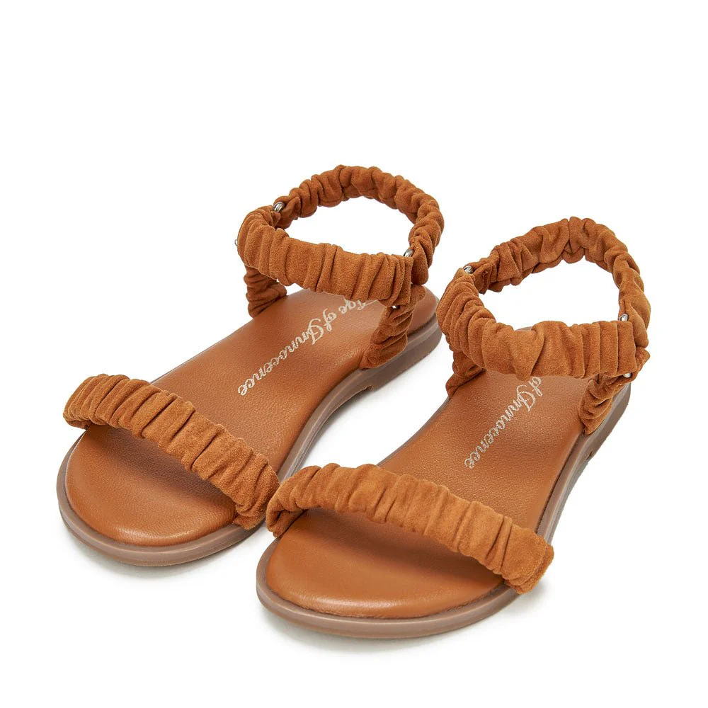 Kyle Suede Camel Sandals - Image 2