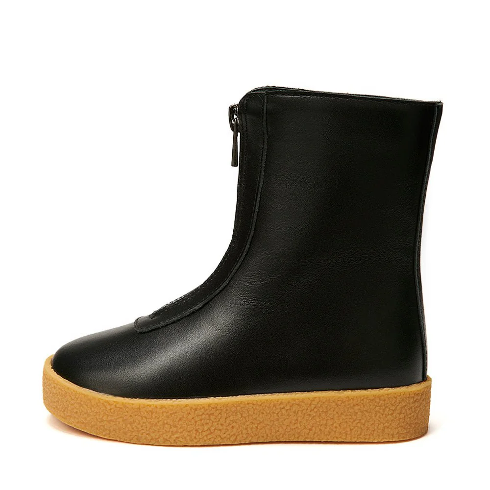 Leah Leather High Black Boots