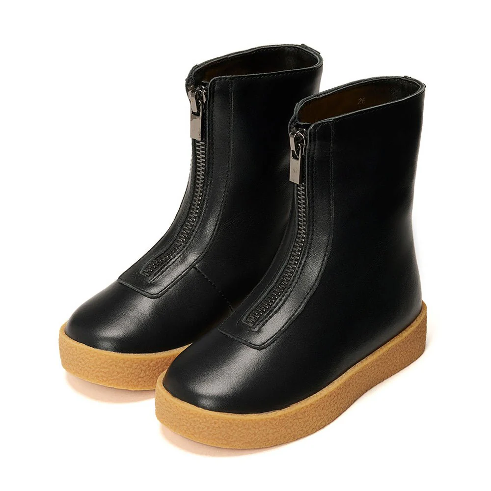 Leah Leather High Black Boots - Image 2