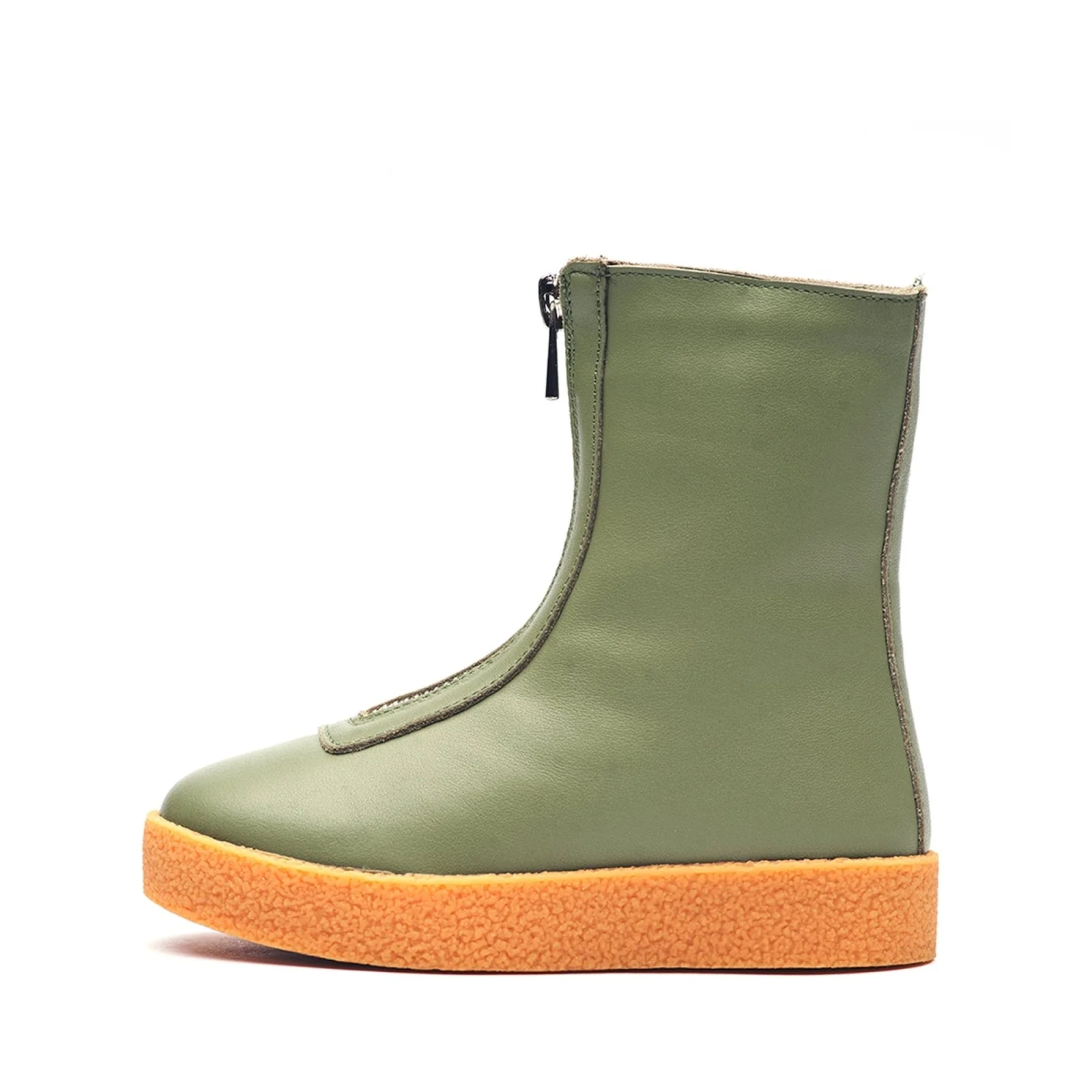 Leah Leather High Khaki Boots