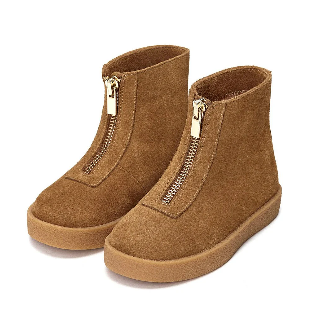 Leah Suede Camel Boots - Image 4