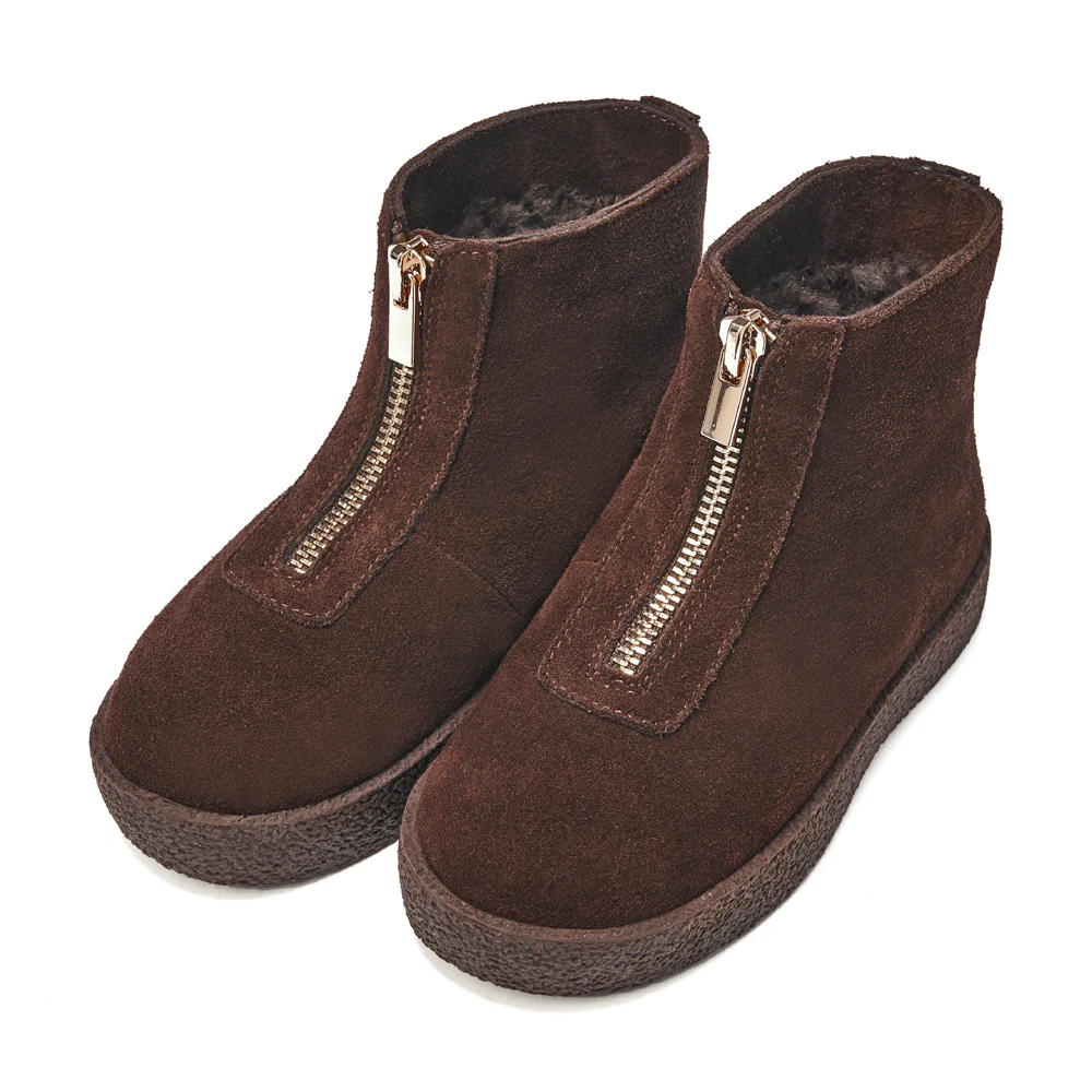 Leah Suede Chocolate Boots - Image 2