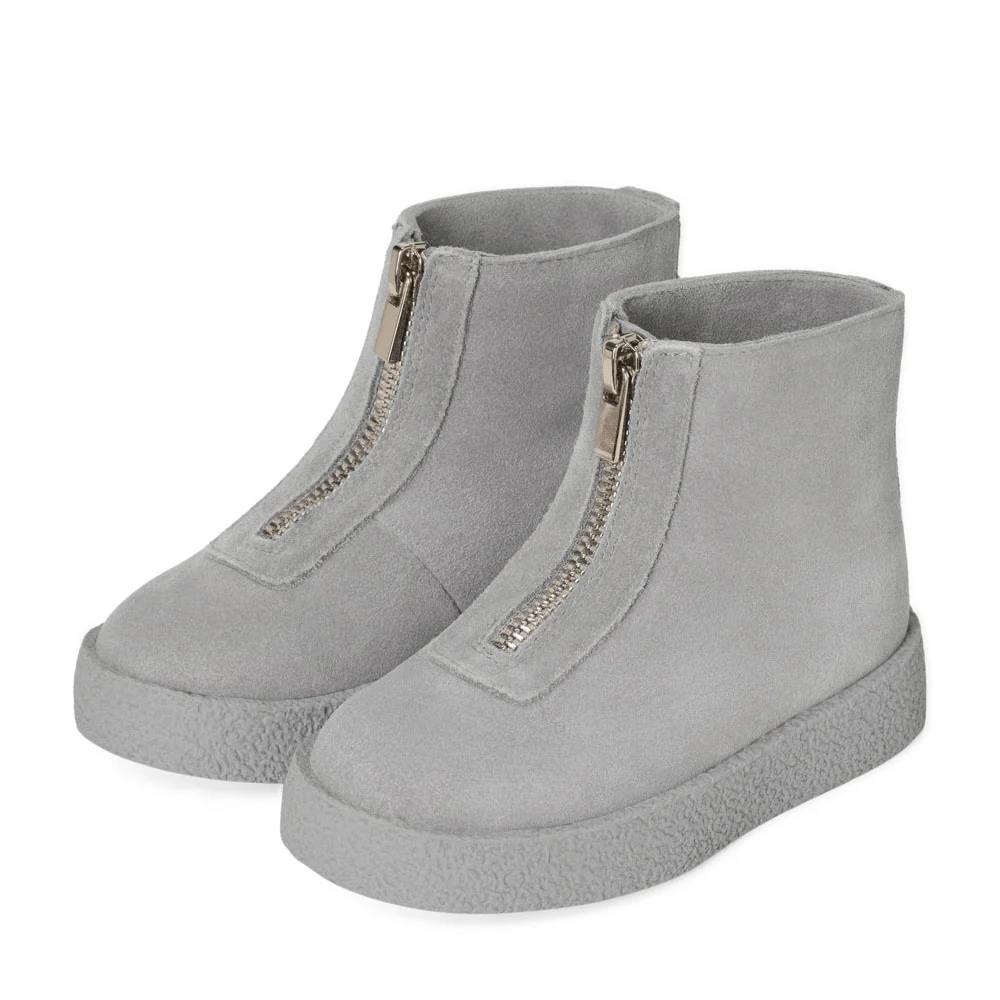 Leah Suede Grey Boots - Image 2