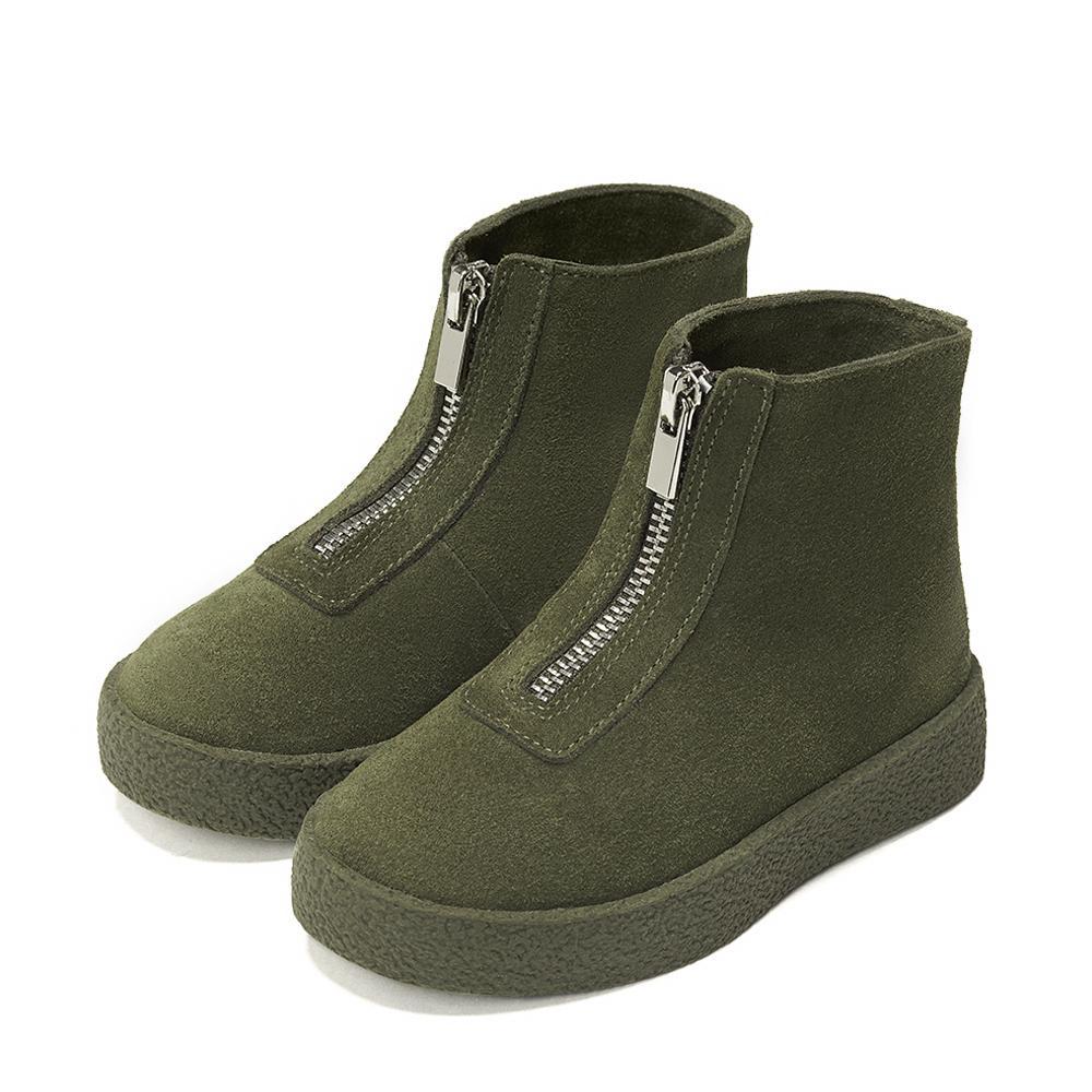 Leah Suede Khaki Boots - Image 2
