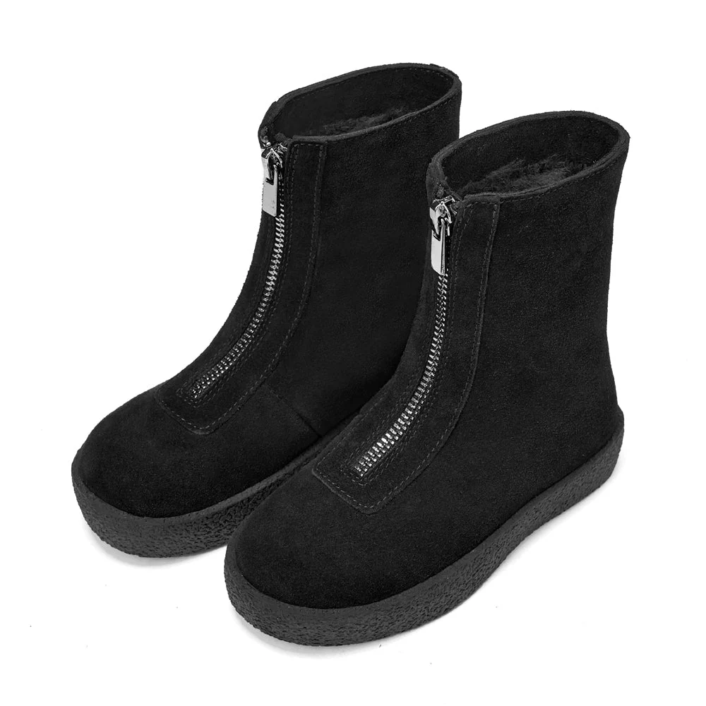 Leah Suede High Black Boots - Image 2