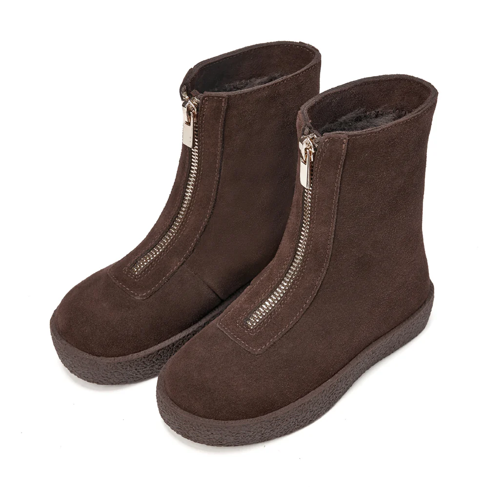 Leah Suede High Chocolate Boots - Image 2