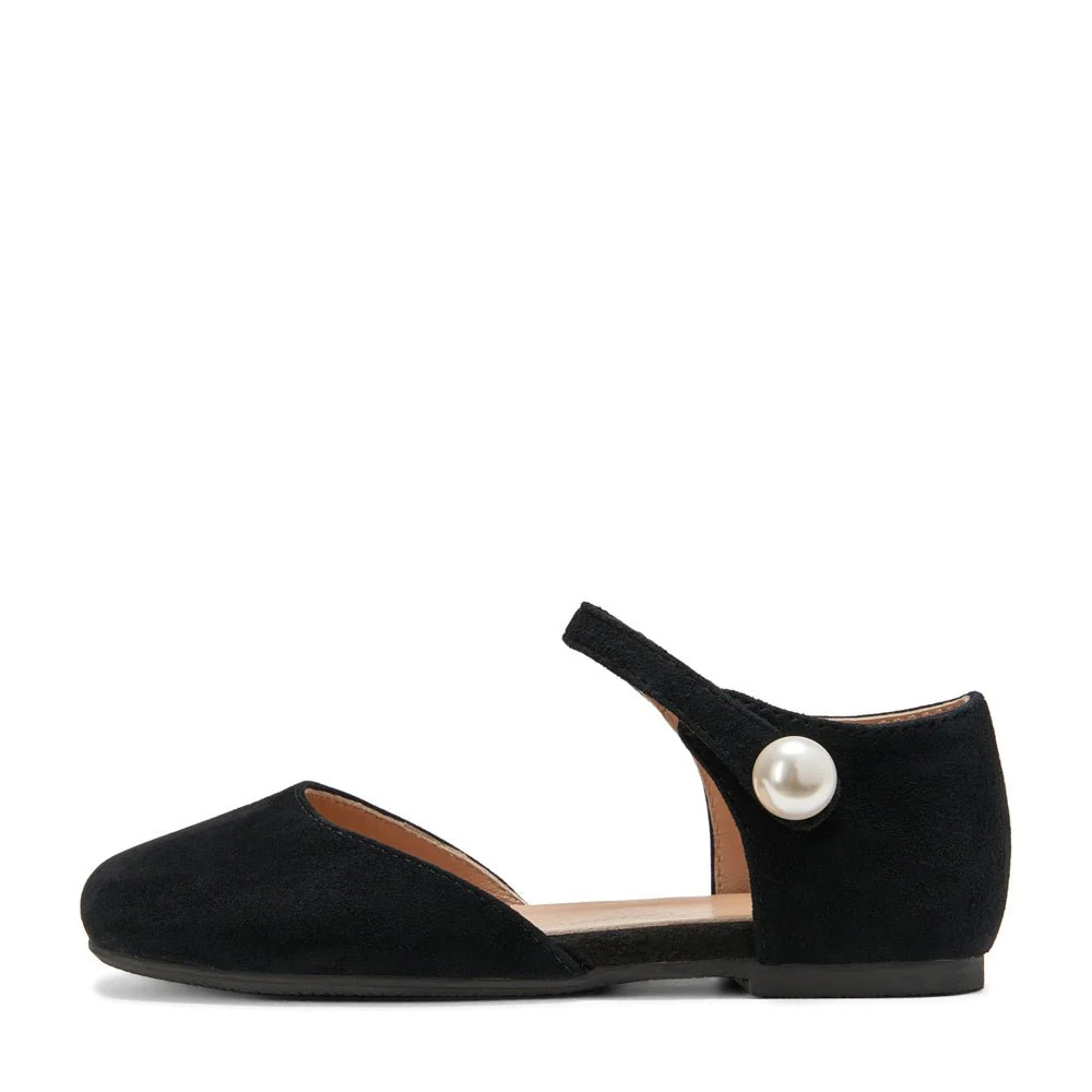 Libby Suede Black Flats