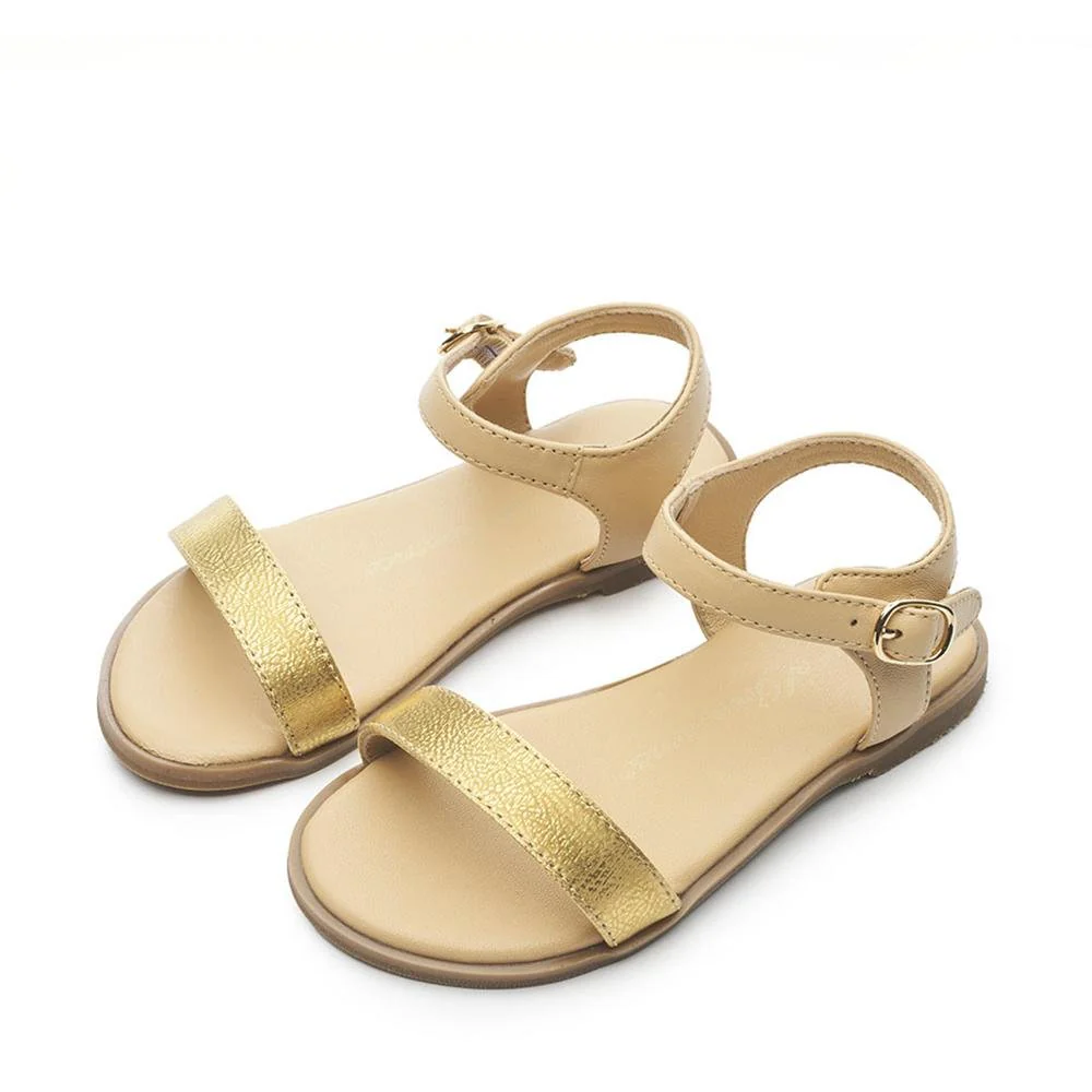 Lina Beige/Gold Sandals - Image 2