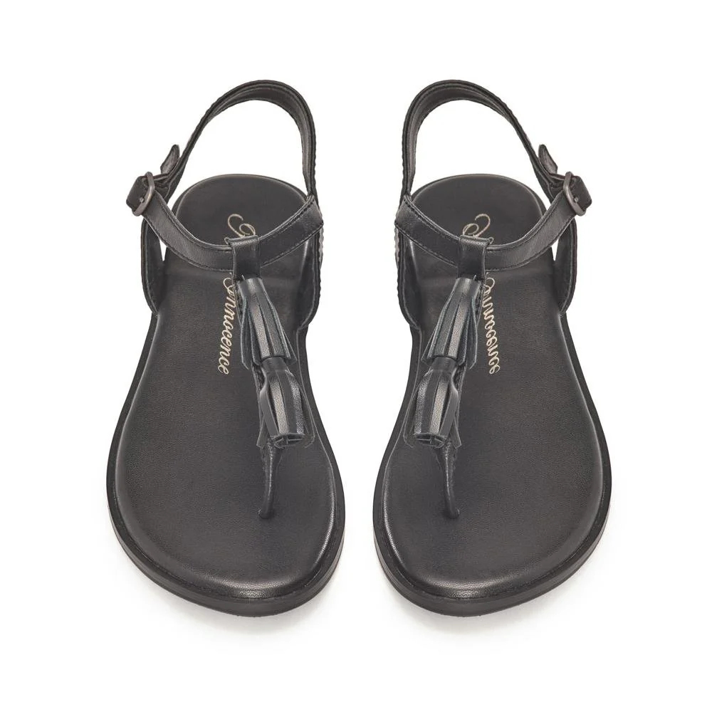 Luna Black Sandals - Image 3