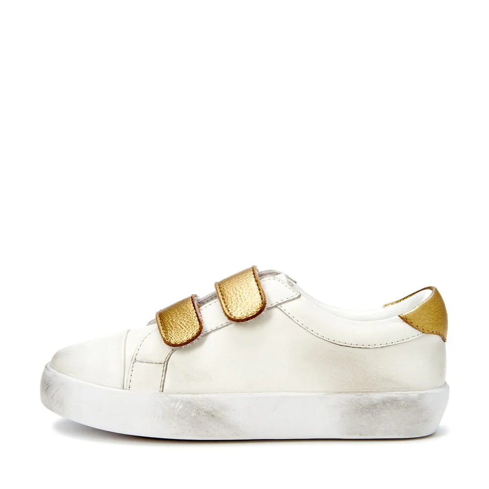 Maeve White/Gold Sneakers